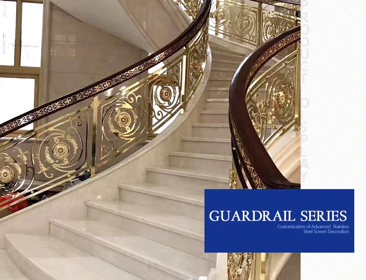 luxury customized modern staircase steel hand railing terrace design half circular staircase handrail