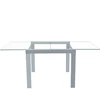 17 new fashion transparent square glass top chrome feet up and down folding table