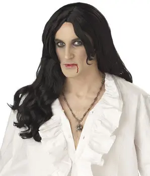 Old World Vampire Wigs Mens Long Hair Wigs Party Halloween Fancy