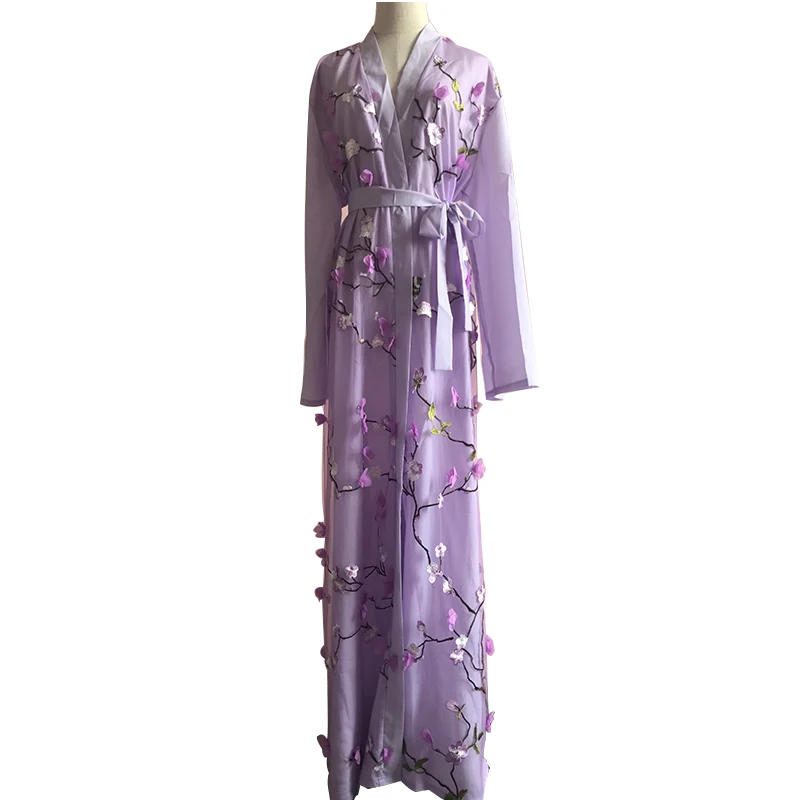 

three-dimensional floral lace mesh muslim women abaya customization