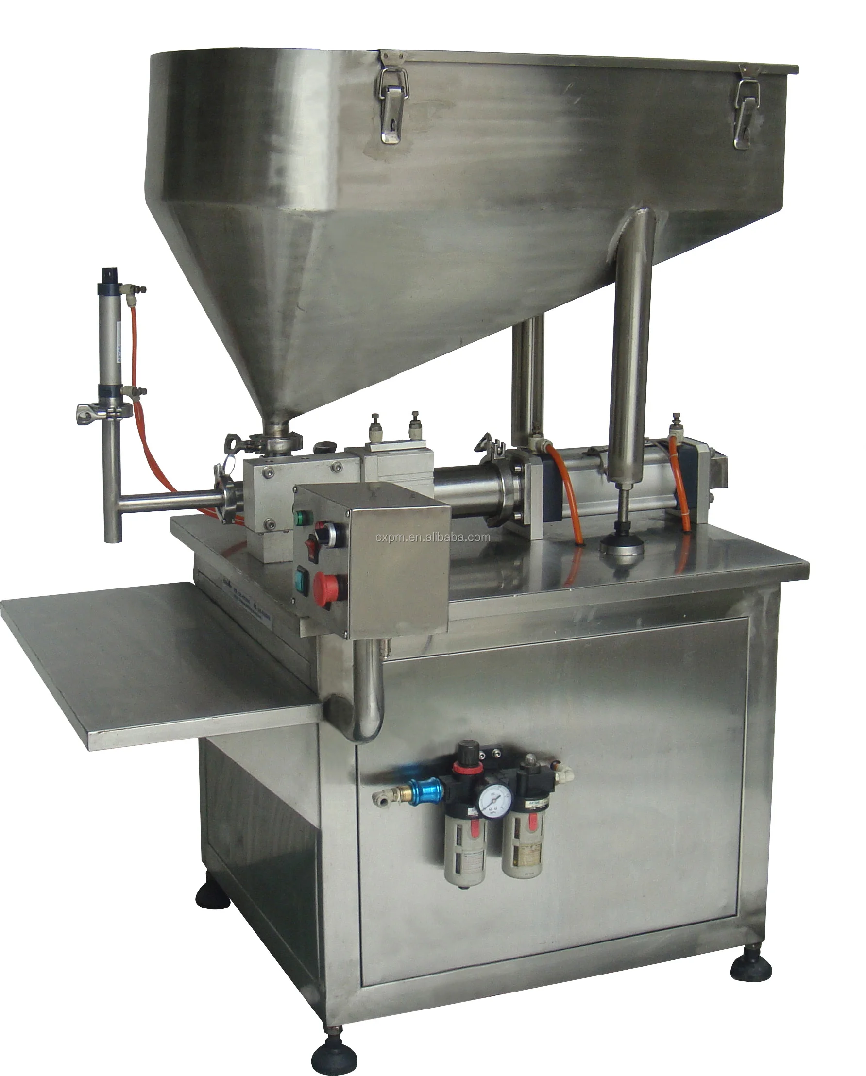 Semiautomatic Thick Sauce /paste Filling Machine With Mixer And Heater