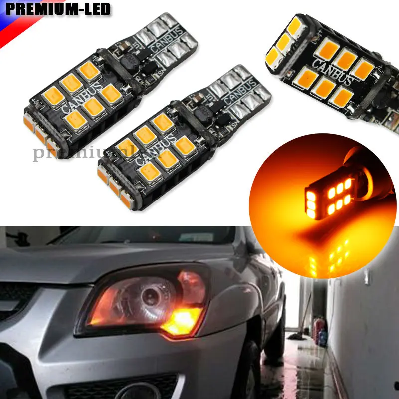 Amber Yellow CANBUS Error Free T10 W5W 194 168 W5W LED Bulbs For Euro Car Parking Position Lights