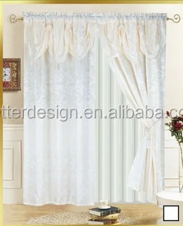 100 Polyester Satin Window Curtain Sets With Valance Taffeta Ling