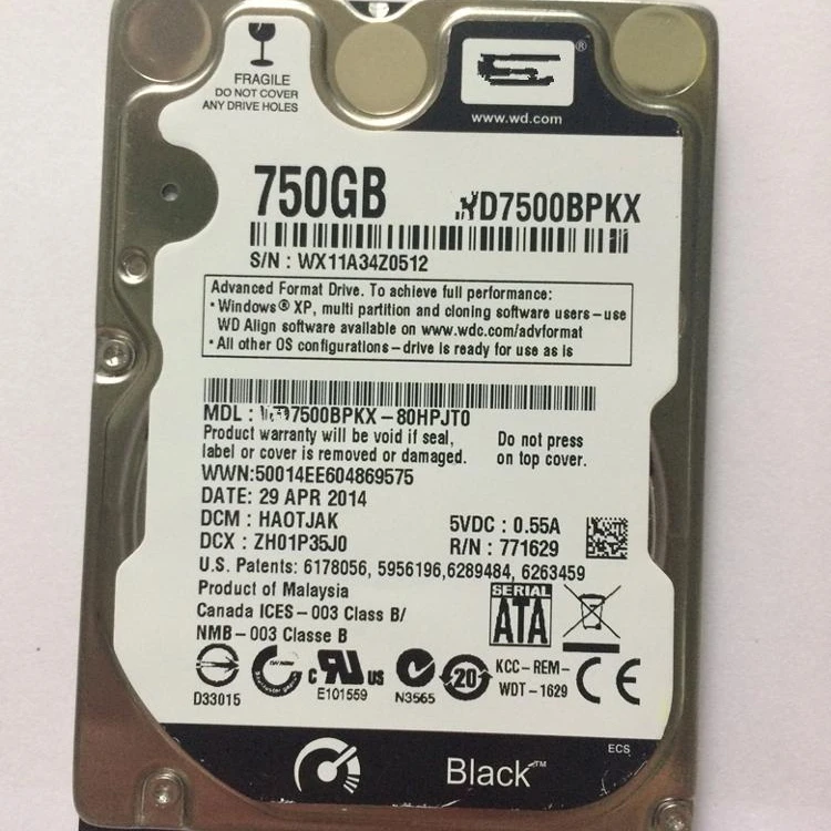 

750GB 2.5 laptop 7200rpm 9mm hard drives with highquality cheap price, Black