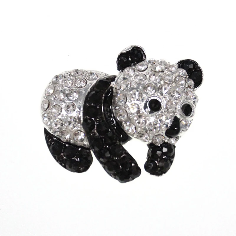 

Fashion Unique Crystal Rhinestones Giant Pandas Animal Brooch Pin, As picture
