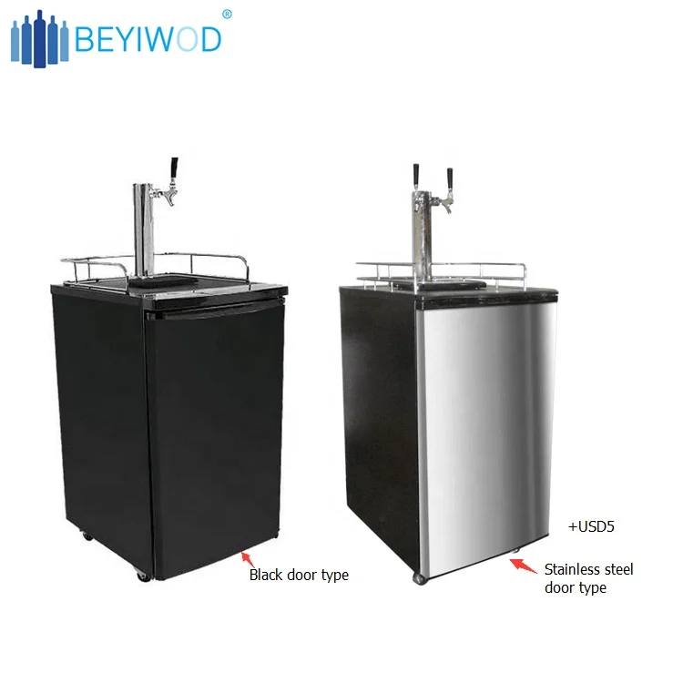 Double Faucets Beer Keg Fridge With Stainless Steel Door Buy Beer Keg