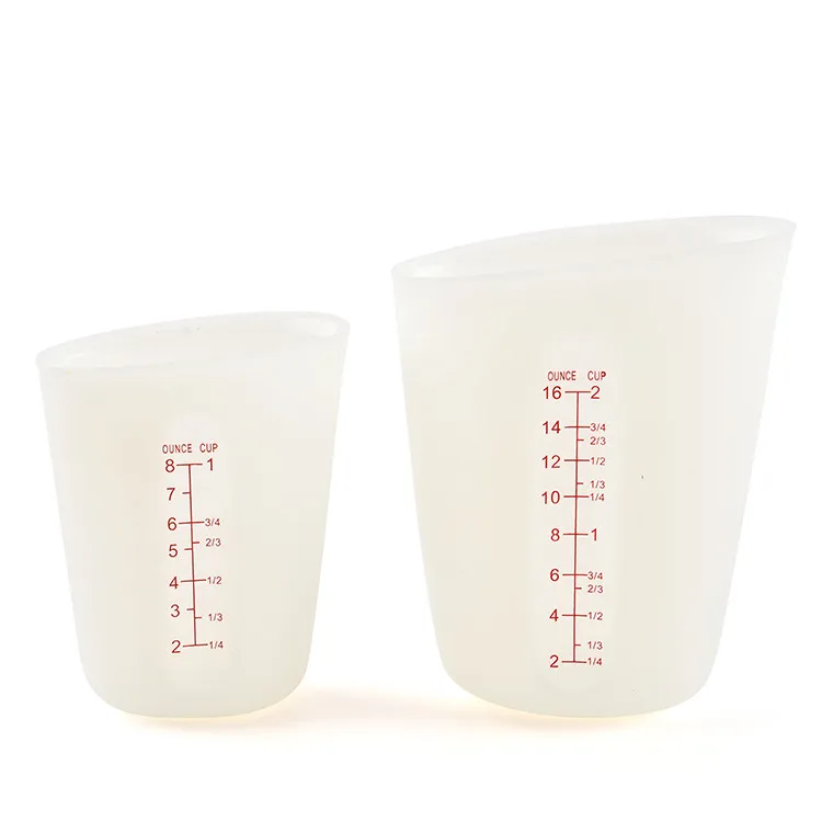 

250ml 500ml DIY baking cup food grade silicone measuring cups, White