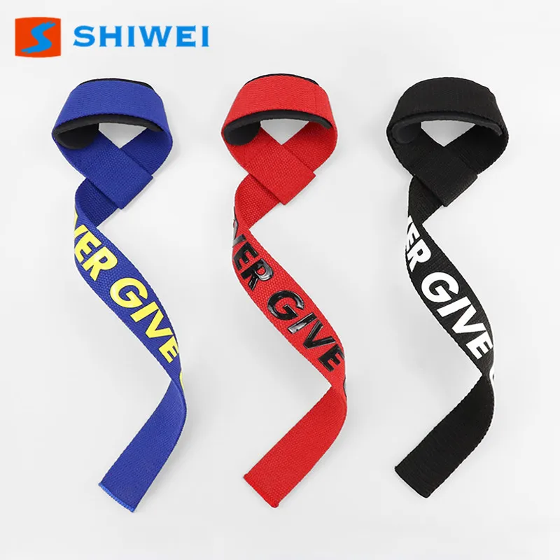

SHIWEI-1008#Adjustable Colorful weightlifting wrist straps wrist wraps, Black blue and red