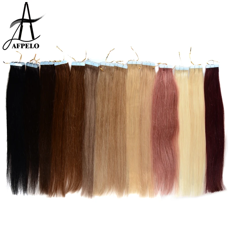 Wholesale Tape Ins Hair Extensions Raw Hair Human Micro Tape Hair Bundle Bulk Straight Machine