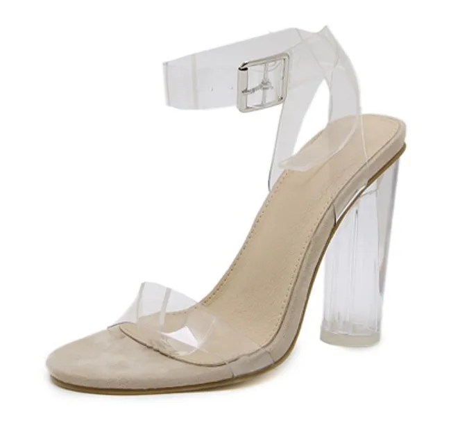 square clear heels