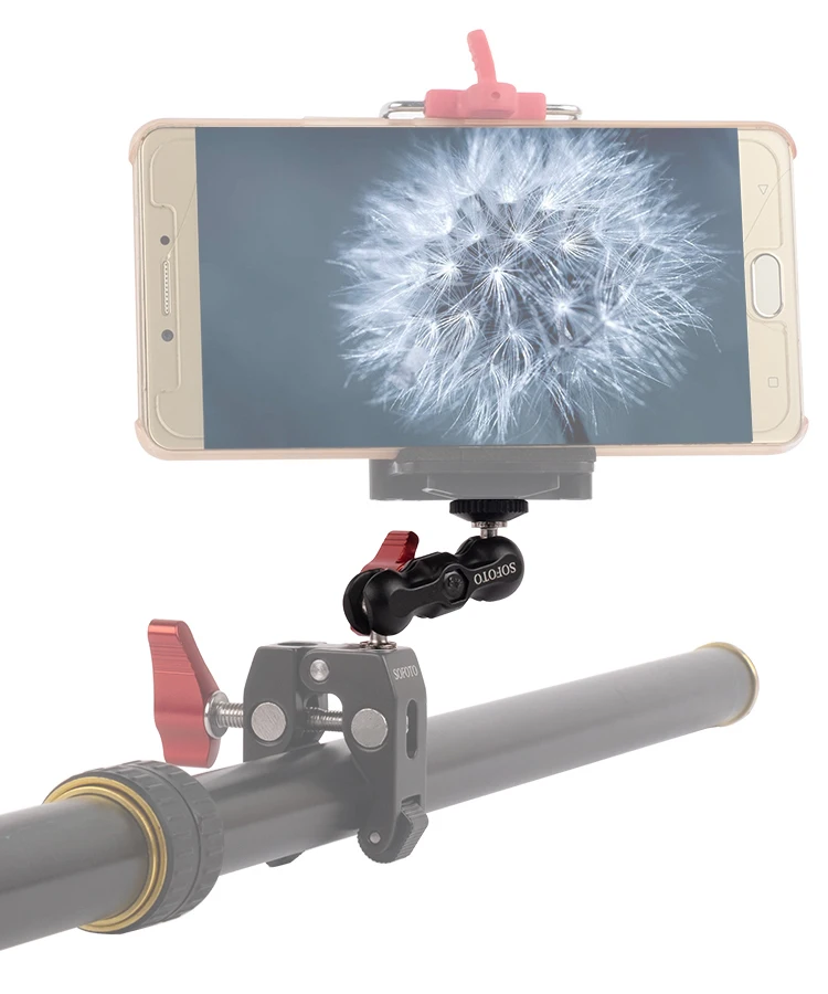 

Flexible Arm Mount Multifunctional Mini Magic Arm Camera Mount, Black/red
