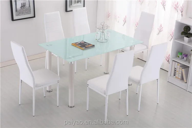 
Free sample cheap modern tempered glass top dining table/dining room table for sale 