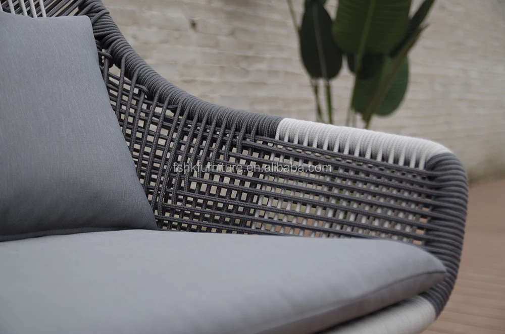 Hot Sale Outdoor Garden Furniture Rope Chair With Footrest - Buy Wicker