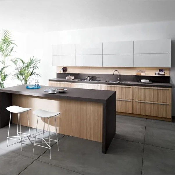 2018 佛蒙特 l形厨房胶合板橱柜厨房家具与岛