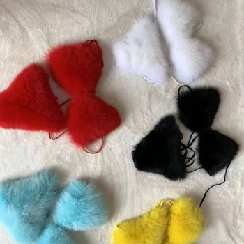 2019 New Fashion Women Fox Fur Bra Sexy Women Fox Fur Underwear - Buy ...