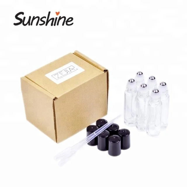 

10ml glass bottle with stainless steel roll ball