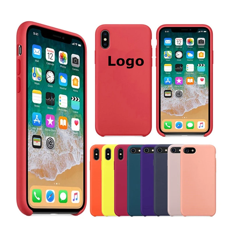 

original logo silicone case for apple iphone x xs,for apple iphone 8 caes silicone logo