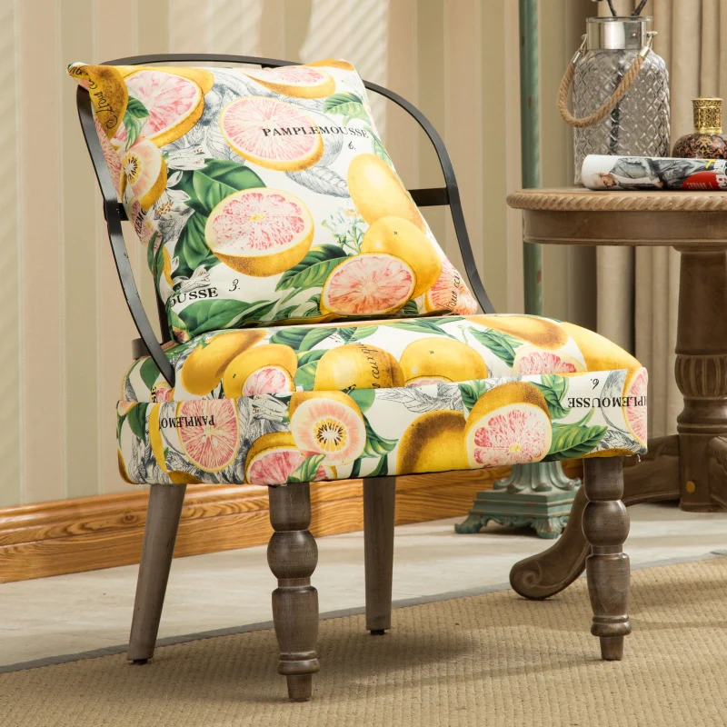 
8012 Multi-tonal Contemporary Accent Chair Round Back Steel Hardware Living Room Furniture 