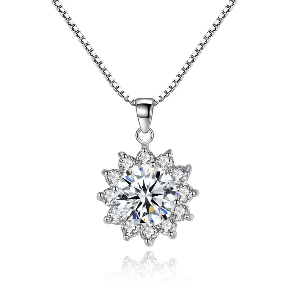 

Big Sunflower Flower zircon necklace for women, N/a