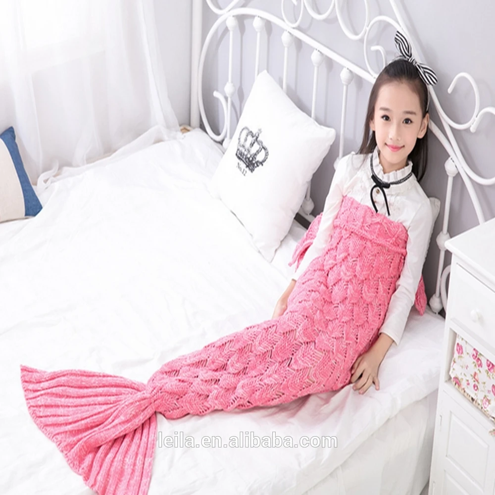 Women Knitted Mermaid Blanket Children Girls Gift Sleeping Bag Minky Mermaid Tail Blanket Buy Mermaid Tail Blanket