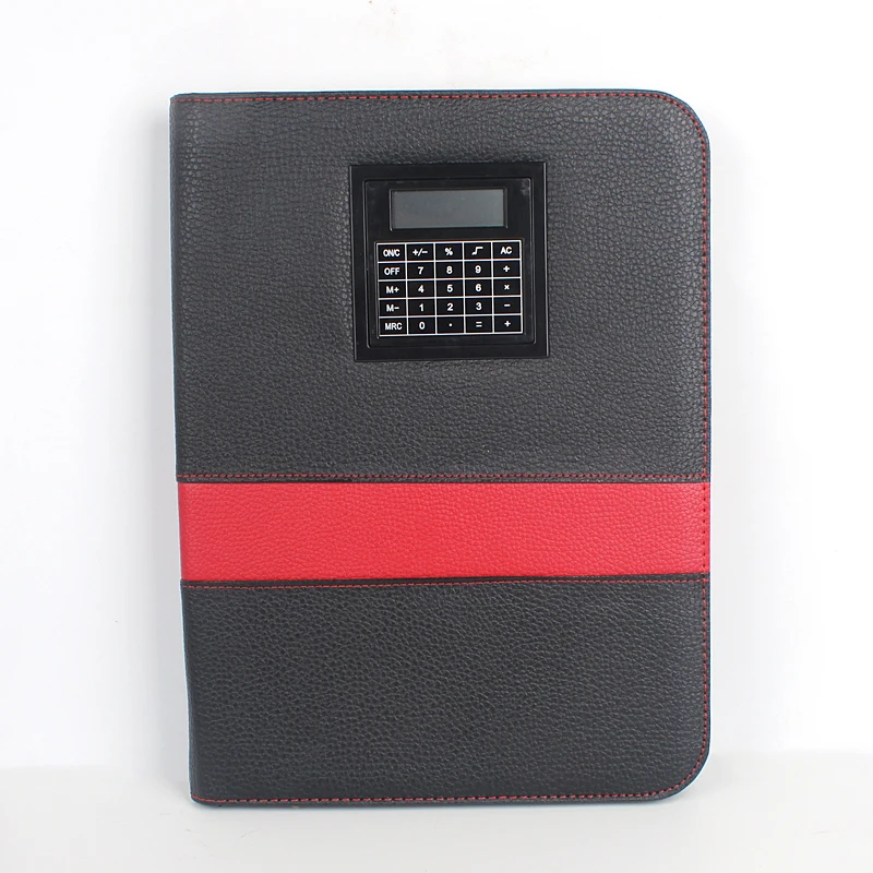 HUAHAO brand Multi-function calculator pu laptop office supplies stationery zipper order custom notebook