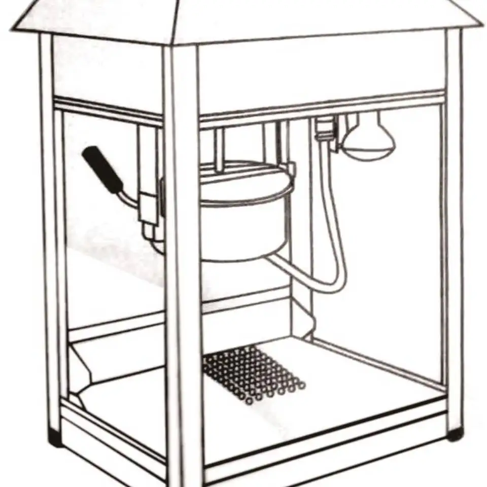 Best Price Automatic Popcorn Machine Red Color With Roof 