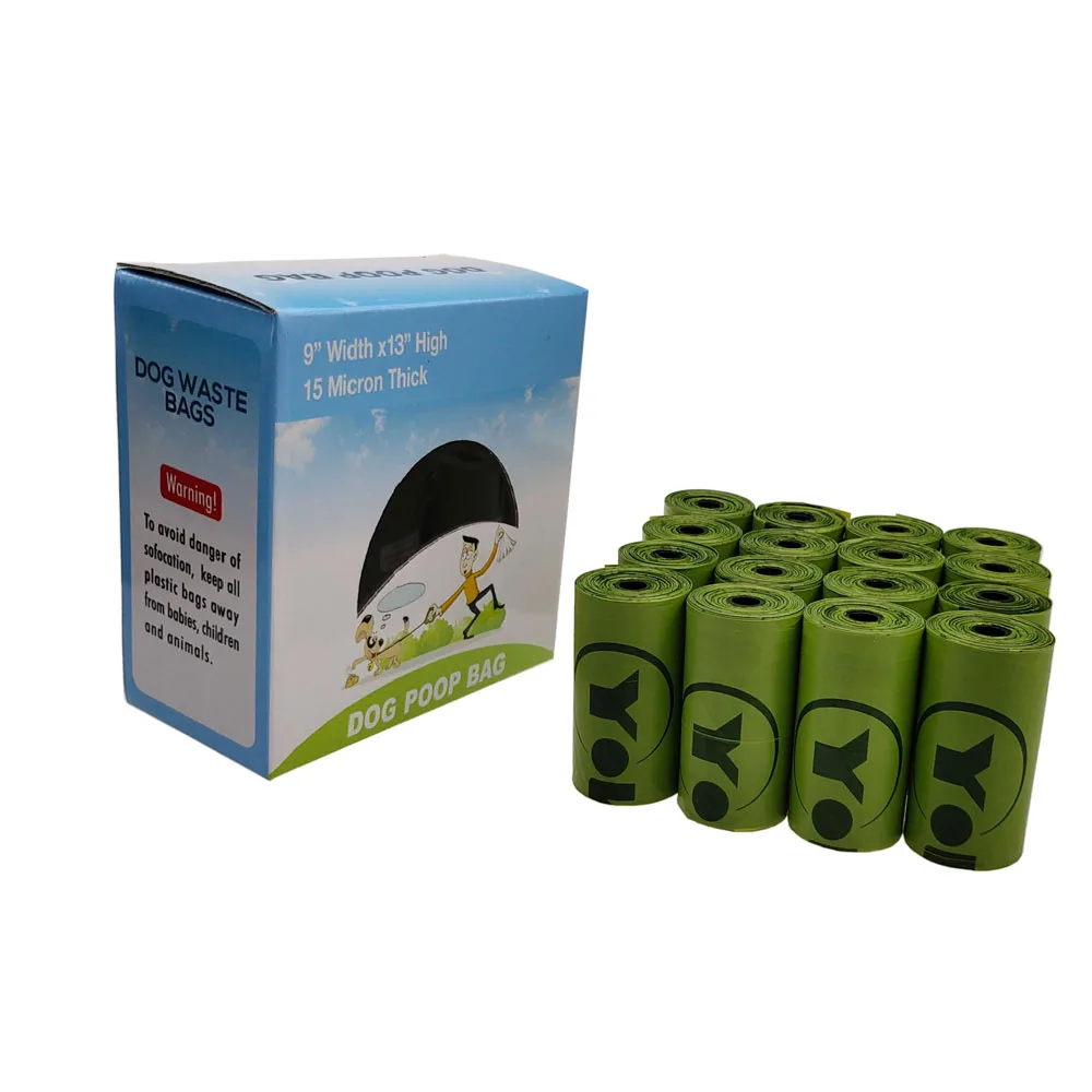 

cheap dog suppliers free shipping 16 roll lavender scented EPI Degradable dog poop waste bag, Green or customized color