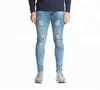 Royal wolf denim garment factory bleach blue skinny custom jeans men ripped jeans