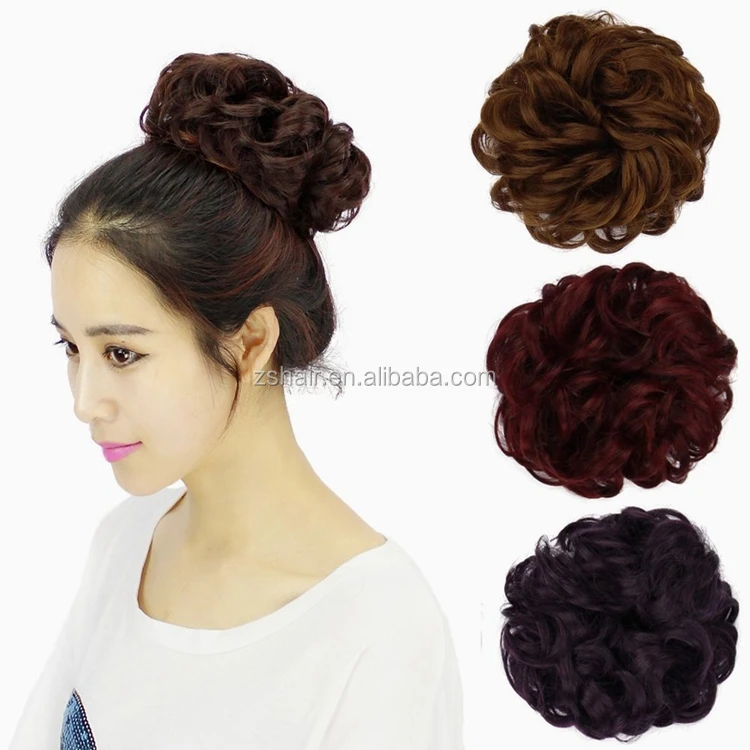 New Fashion 1pc Synthetic Drawstring Messy Updo Curly Clip In Buns