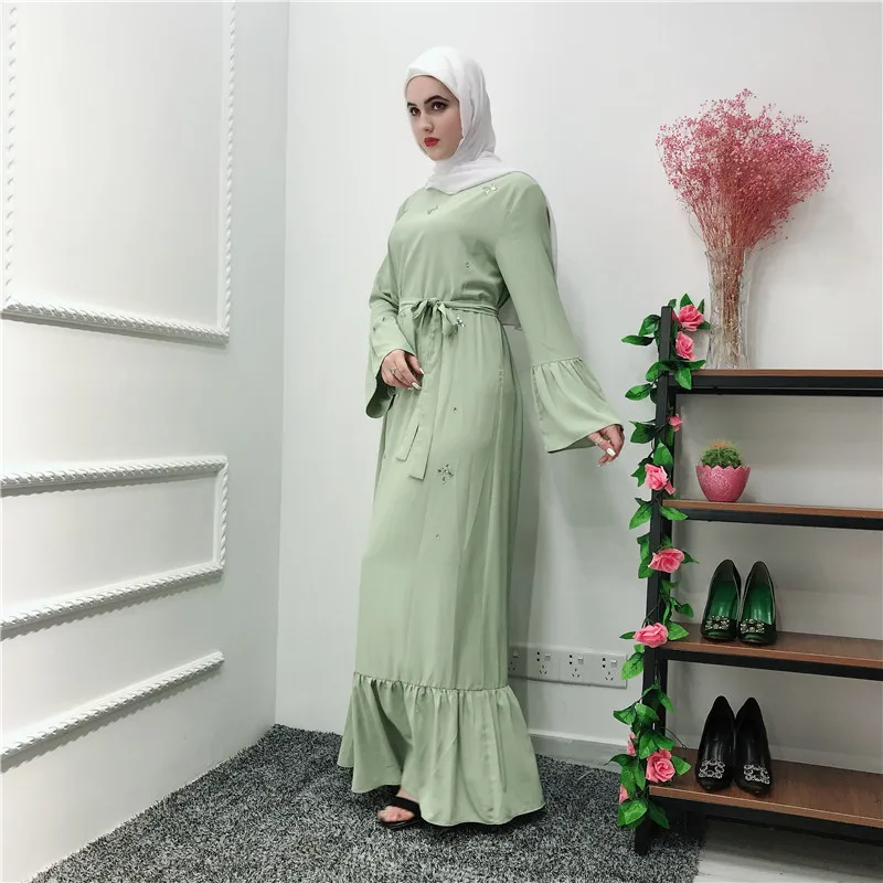 

High Quality Special Design Nide Long Dress, Mint green,black