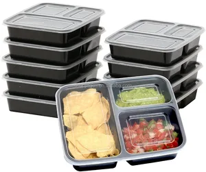 Image of 2017 Amazon best seller Meal Prep Containers 20 Pack 3 Compartment with Lids, Food Storage Bento Box BPA Free Microwavable 36oz