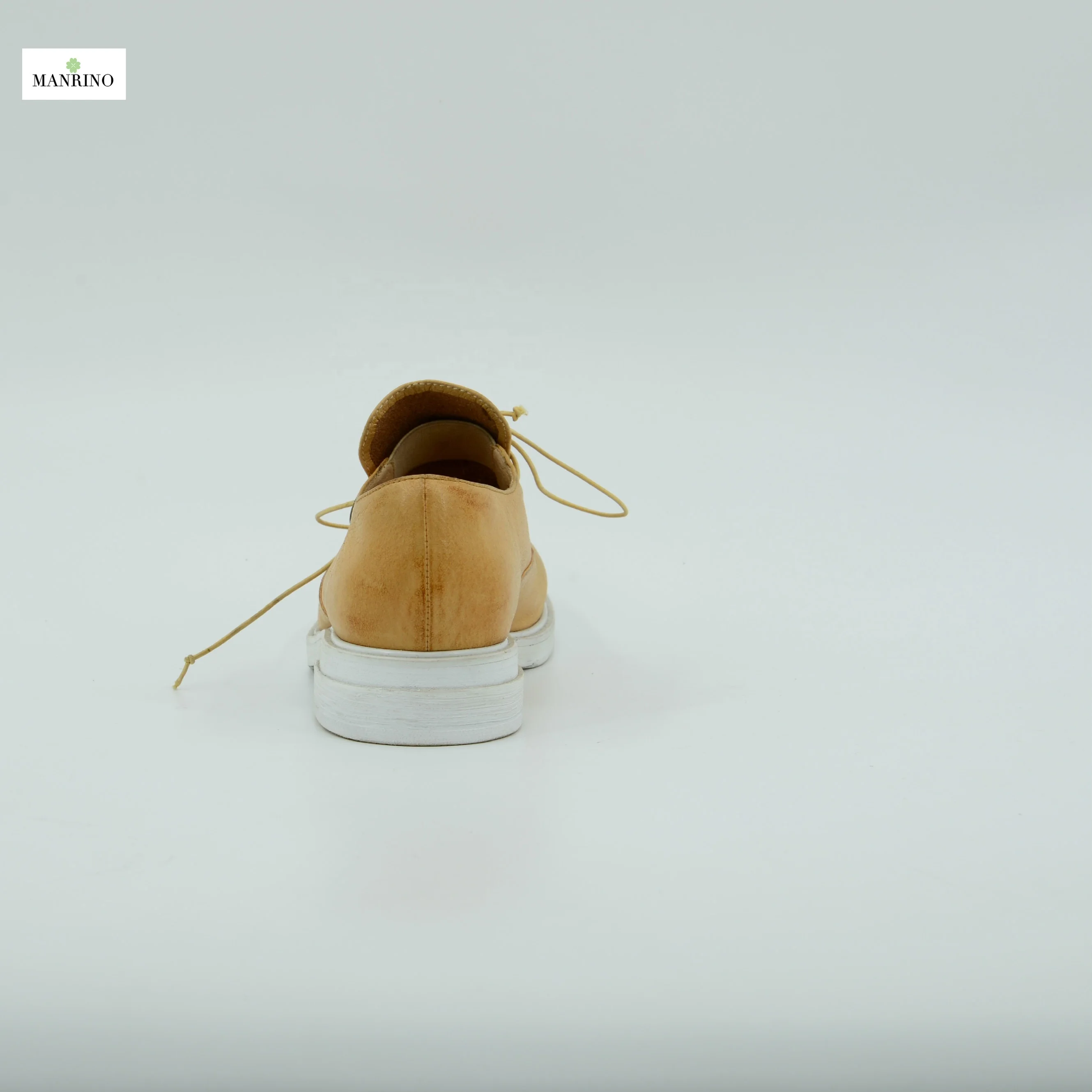 
MANRINO-0116 Litchi Texture Butter Cow Leather Upper Flat Oxford Sole Lace Up Handmade Women Casual Leather Shoes Manufacturer 