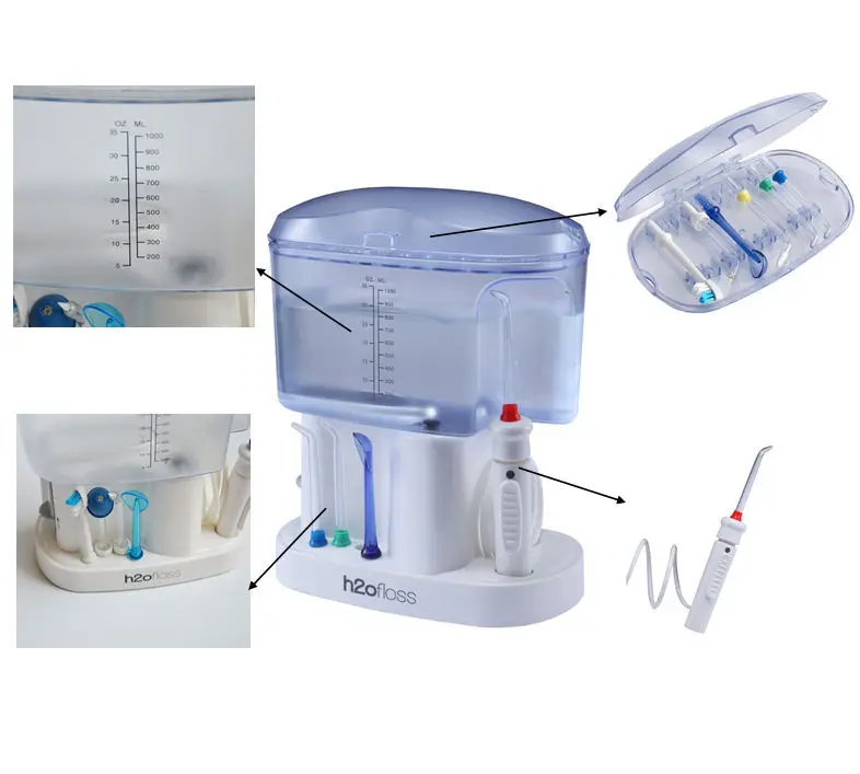 1000ML Capacity Countertop Water Flosser with 30 Days/Charge and FCC & CE Certified Oral Irrigator for Family Use