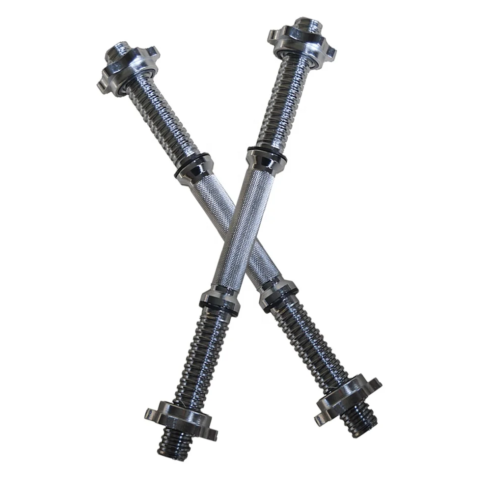
High quality Wholesale Gym Threaded Barbell Bar plastic/coated Dumbbell Bar With 2 Star Collars 