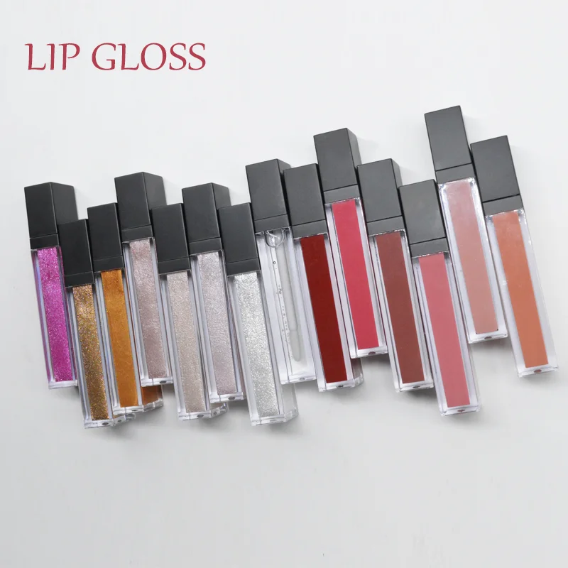 

Make your own brand liquid glitter lipgloss high quality lip gloss no labels