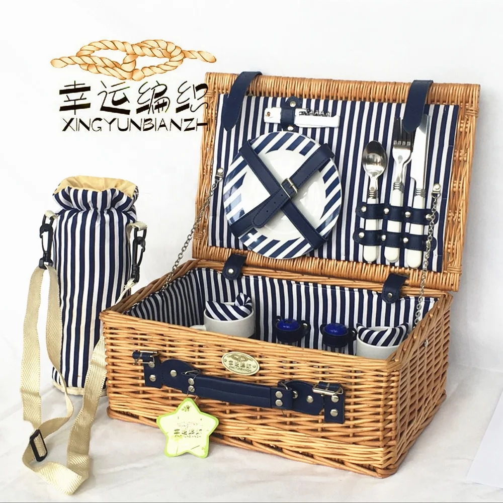 

Cheap Rattan Wicker picnic basket set for 2 person Direct wicker picnic basket factory supplier, Customized color