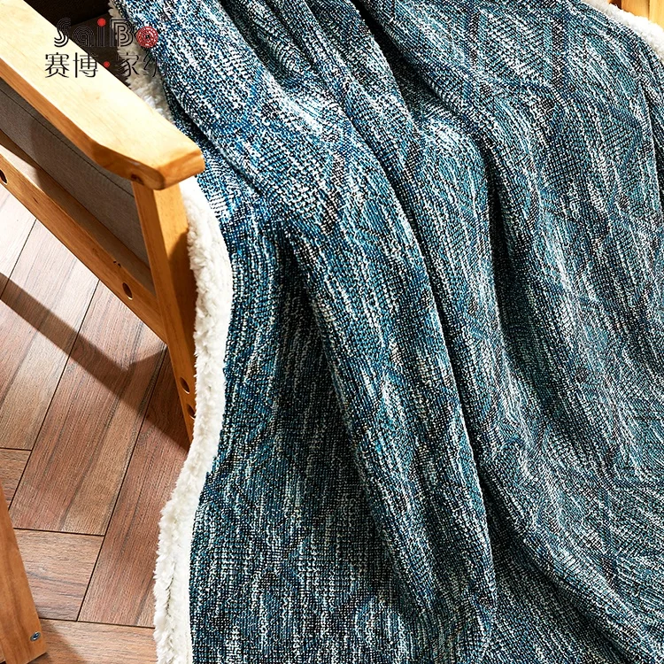 סופר נוח סרוג ימי צבע חורף כפול מיטת שמיכות למיטה זוגית