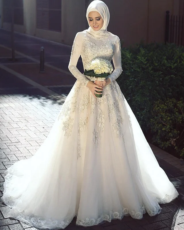 Arabic Muslim Wedding Dress Long Sleeve A Line Bridal Gown Cheap Pakistani Wedding Dresses 2019 New Vestido De Noiva Buy Plus Size Wedding Dress Bridal Gown Dresses Wedding Gowns For Big Size