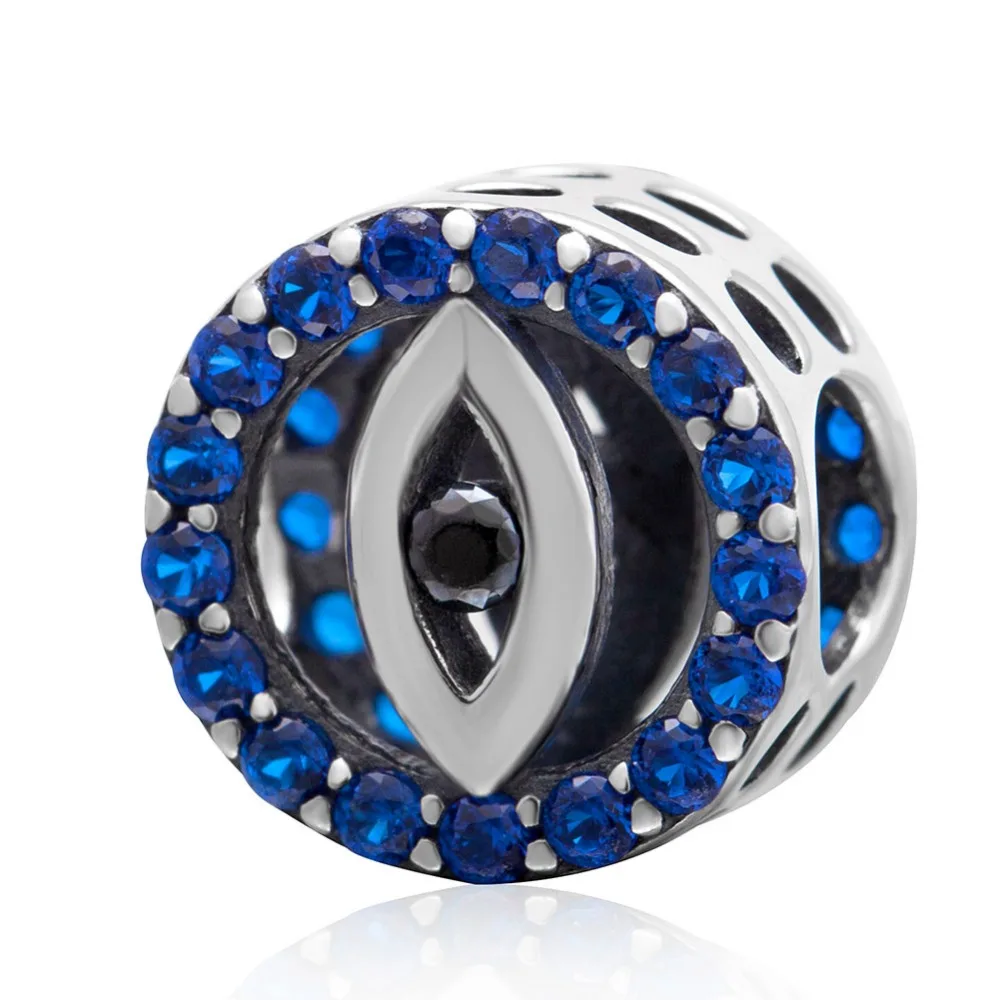 

2017 Hot Sale 925 Sterling Silver Blue Evil Eye Charms fits European Bracelet
