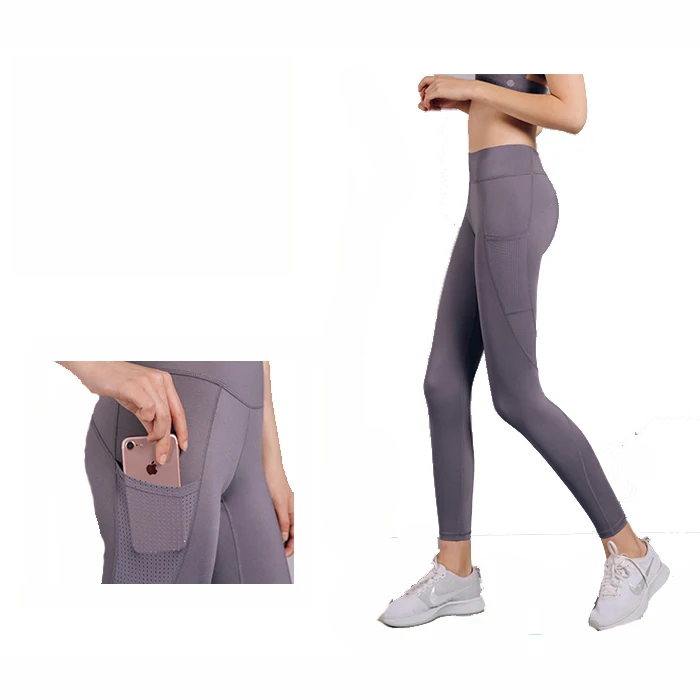 

Women Nylon Spandex High Elastic Slim Tights Phone Pocket Quick Dry Comfortable Yoga Pants