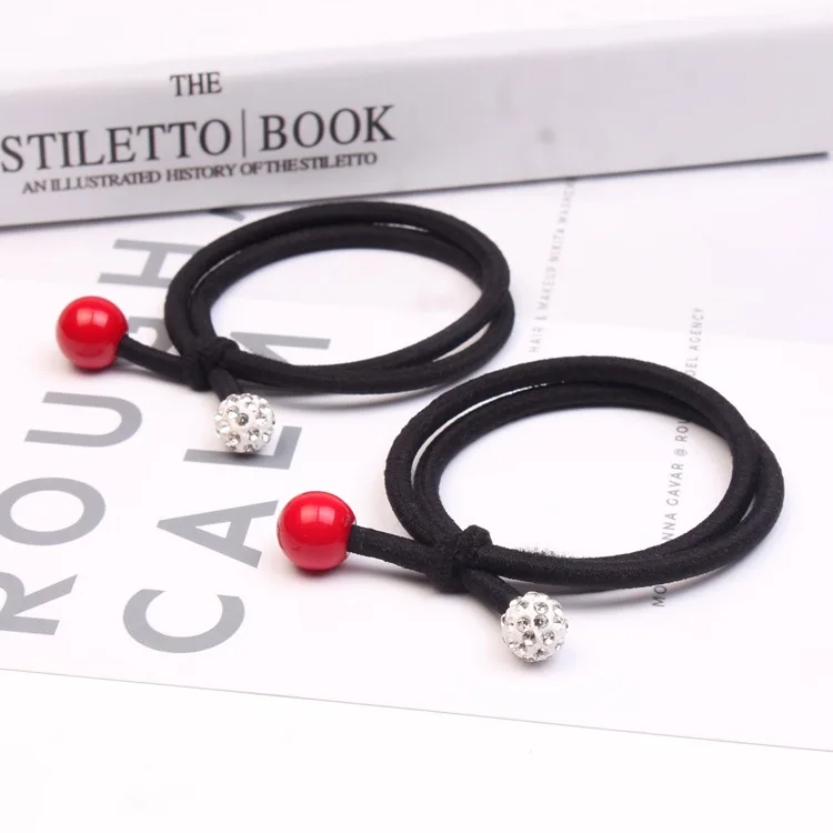Wholesale New Korean Double Circle Handmade Rope Fashion Red Bead