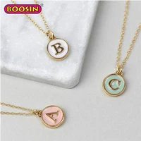 

26 Gold Plated Enamel Initial Pendant, Alphabet Letter Charm for Necklace