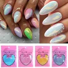 Novo 4 cores sereia efeito brilho em pó pó mágico Glimmer Nail Art decoração de unhas prego DIY acessórios frete grátis