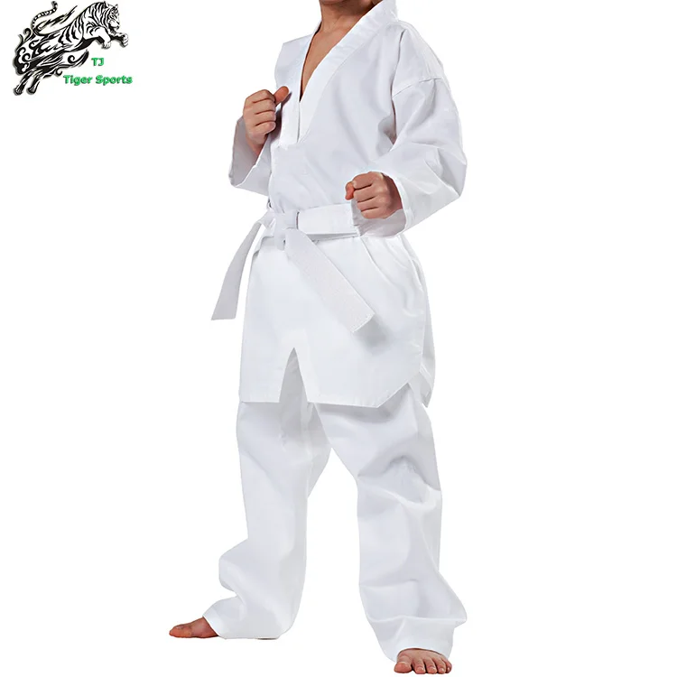 

customs kids ribbed material taekwondo dobok