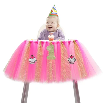 Baby High Chair Tulle Princess Party Baby Shower 1st Birthday Party Supplies Ruffled Tutu Table Skirt Buy Ruffled Table Skirt Tutu Skirt Table 1st