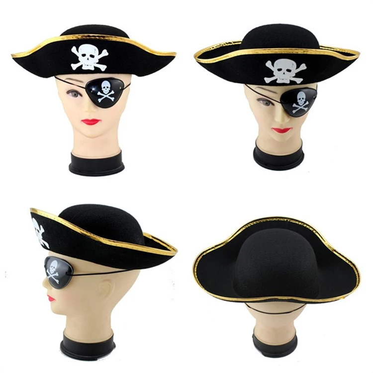 Black Halloween Pirate Hat Pattern With Skull For Sale - Buy Black ...
