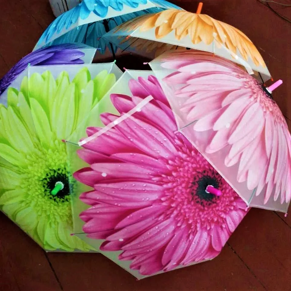 

POE Flower Transparent Golf Bubble Adverting Umbrella for Girls, Customized