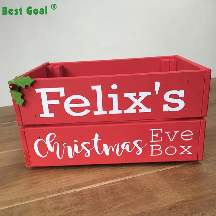 Personalised Christmas Eve Wooden Crate Gift Box - Buy Wood Crate Box ...