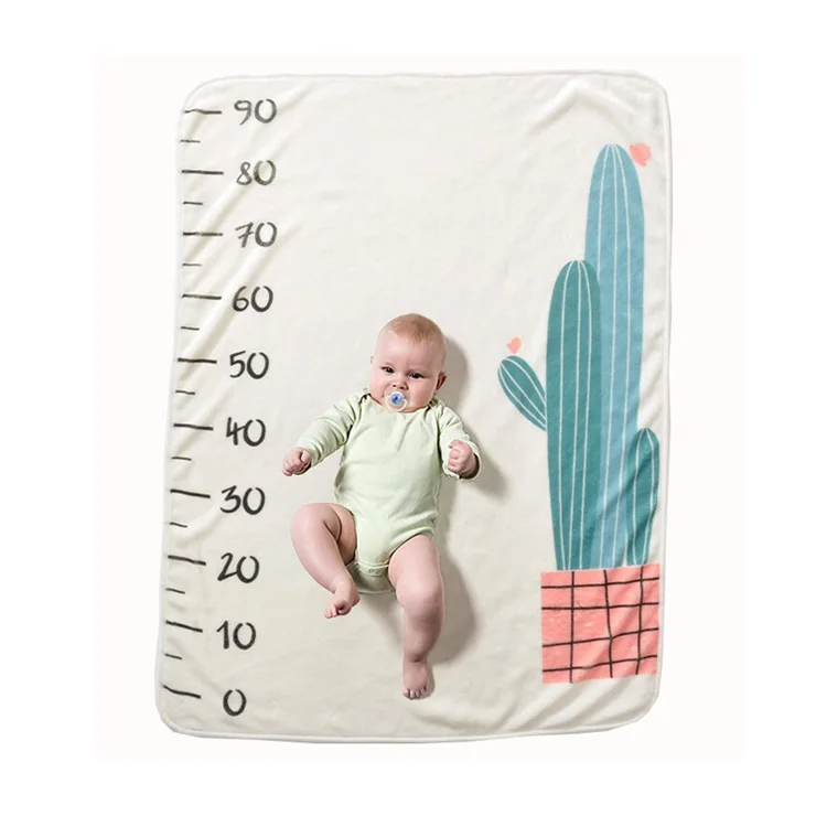 

spain digital printed flannel fleece monthly baby milestone blanket, Custom color