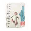 Spain digital printed flannel fleece monthly baby milestone blanket